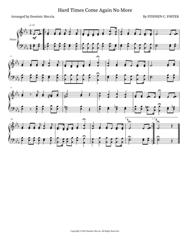 Hard Times Come Again No More