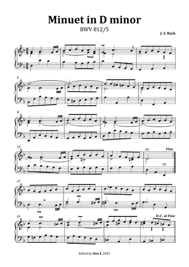 Minuet in D minor, BWV 812/5