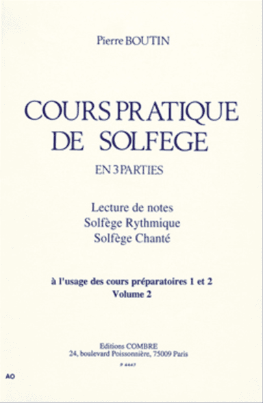 Cours pratique de solfege - Volume 2