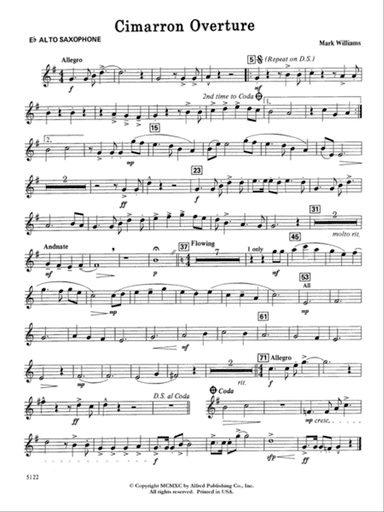 Cimarron Overture: E-flat Alto Saxophone