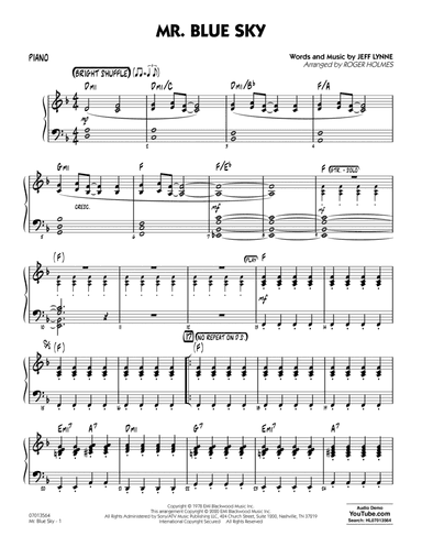 Mr. Blue Sky (arr. Roger Holmes) - Piano