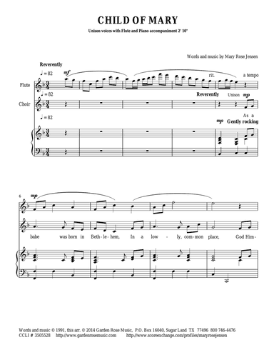 Child of Mary - children's choir anthem