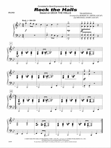 Rock the Halls (Based on "Deck the Halls"): Piano Accompaniment