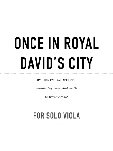 Once In Royal David's City