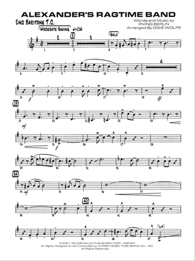 Alexander's Ragtime Band: 2nd Baritone T.C.