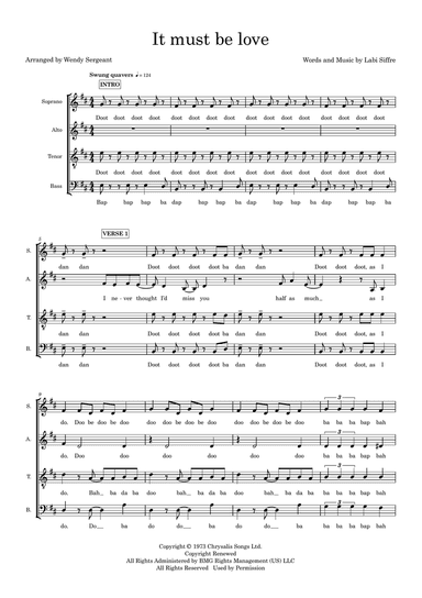 It Must Be Love (arr. Wendy Sergeant)