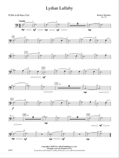 Lydian Lullaby: (wp) B-flat Tuba B.C.