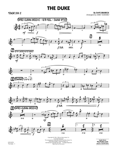 The Duke (arr. Mike Tomaro) - Tenor Sax 2