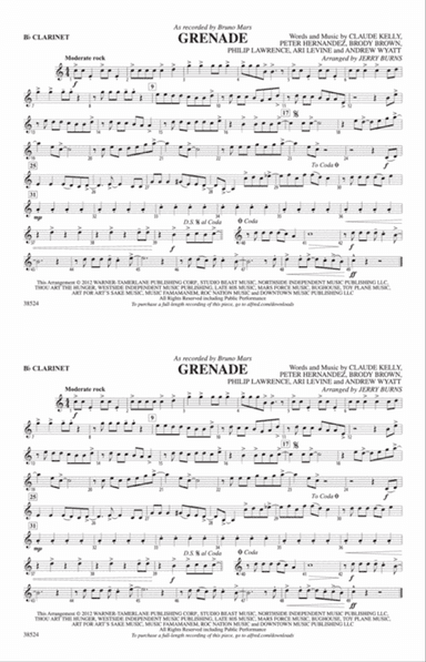Grenade: 1st B-flat Clarinet