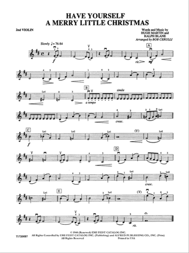 Have Yourself a Merry Little Christmas: 2nd Violin