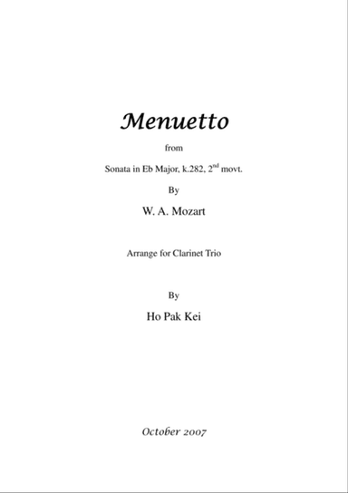 Menuetto from Sonata in Eb Major, k.282, 2nd movt.