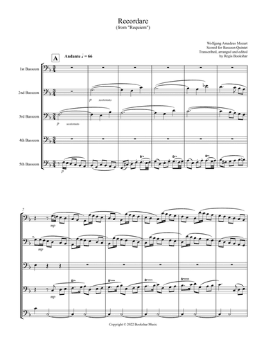 Recordare (from "Requiem") (F) (Bassoon Quintet)
