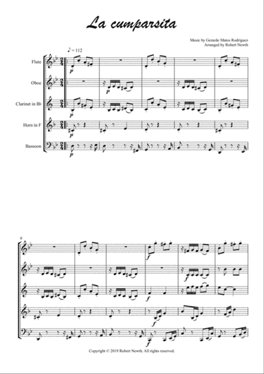La cumparsita (for Wind Quintet)
