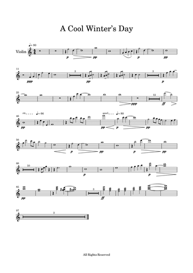 A Cool Winter’s Day- Violin Part