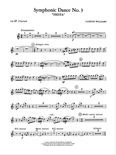 Symphonic Dance No. 3 ("Fiesta"): 1st B-flat Clarinet