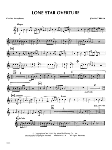 Lone Star Overture: E-flat Alto Saxophone