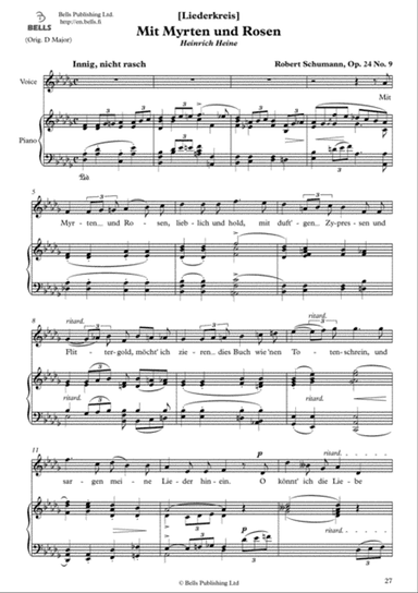 Mit Myrten und Rosen, Op. 24 No. 9 (D-flat Major)