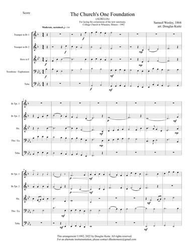 "The Church's One Foundation" (AURELIA) for brass quintet