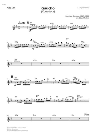 Gaúcho (Corta-Jaca) - Alto Sax Solo - W/Chords