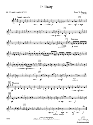 In Unity: B-flat Tenor Saxophone