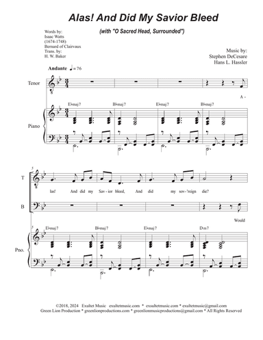 Alas! And Did My Savior Bleed (with "O Sacred Head, Surrounded") (Duet for Tenor and Bass solo)