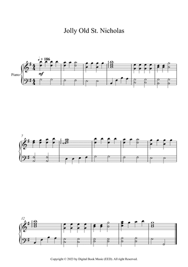 Jolly Old St. Nicholas (Piano)