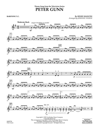 Peter Gunn (arr. Johnnie Vinson) - Baritone T.C.