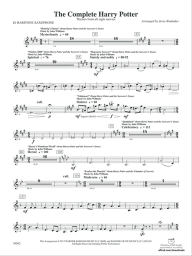 The Complete Harry Potter: E-flat Baritone Saxophone