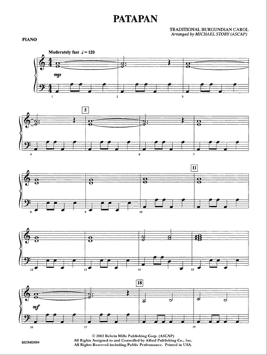Patapan: Piano Accompaniment