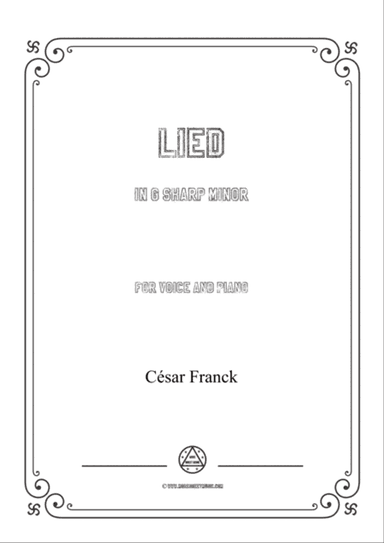 Franck-Lied in g sharp minor,for voice and piano