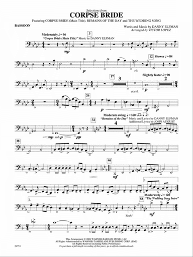 Corpse Bride, Selections from: Bassoon