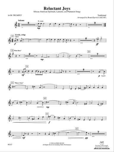 Reluctant Joys: 1st B-flat Trumpet