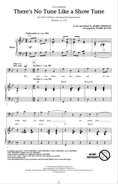 There's No Tune Like A Show Tune (arr. Mark Hayes)