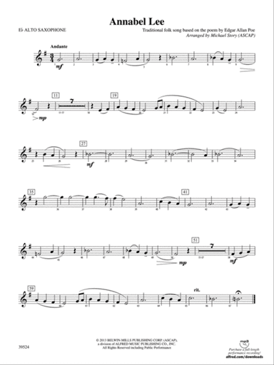 Annabel Lee: E-flat Alto Saxophone