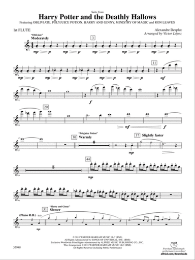 Harry Potter and the Deathly Hallows, Part 1, Suite from: Flute