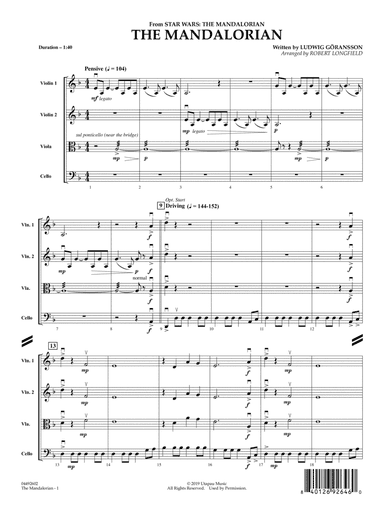 The Mandalorian (from The Mandalorian) (arr. Robert Longfield) - Conductor Score (Full Score)