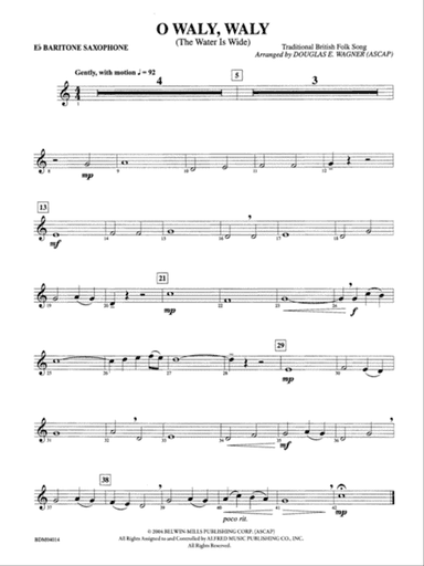 O Waly, Waly (The Water Is Wide): E-flat Baritone Saxophone
