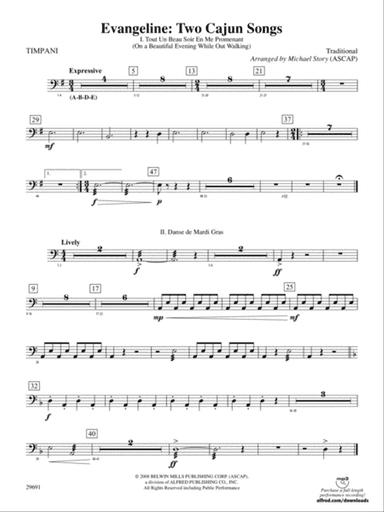 Evangeline: Two Cajun Songs: Timpani