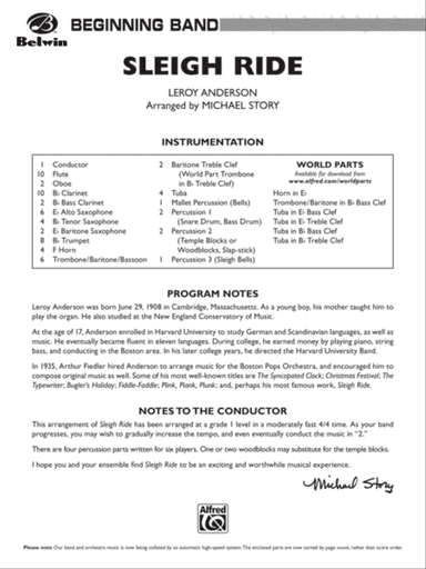 Sleigh Ride: Score