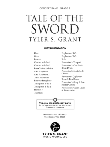 Tale of the Sword: Score