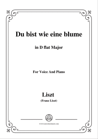 Liszt-Du bist wie eine blume in D flat Major,for Voice and Piano
