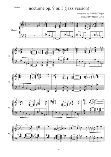 Chopin Nocturne op. 9 no. 3 (jazz piano arrangement)