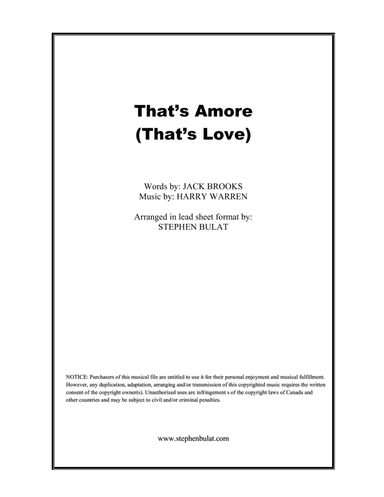 That's Amore (that's Love)