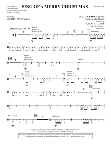 Sing of a Merry Christmas (Celtic Consort) - Percussion