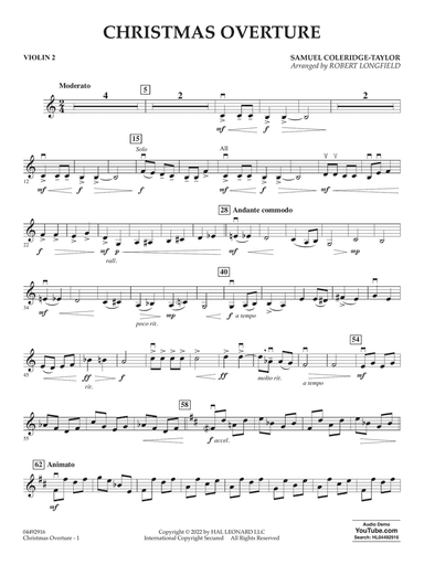 Christmas Overture (arr. Robert Longfield) - Violin 2