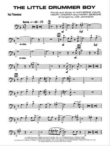 The Little Drummer Boy: 3rd Trombone