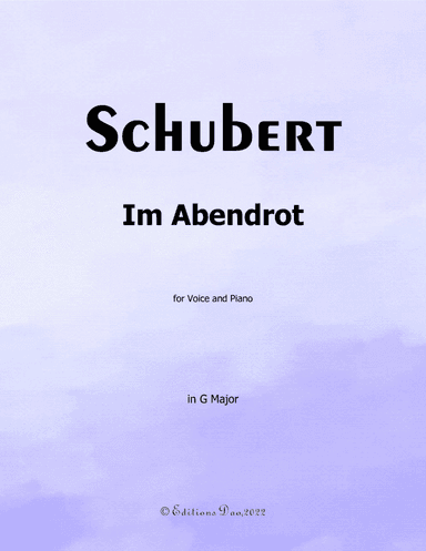 Im Abendrot, by Schubert, in G Major
