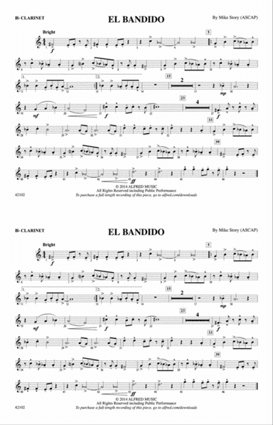 El Bandido: 1st B-flat Clarinet