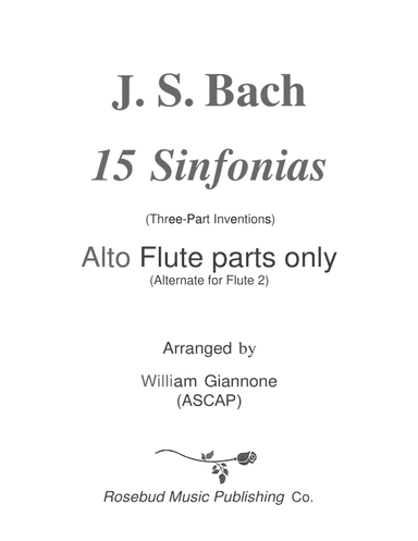 Bach - 15 Three-part Inventions for 3 Flutes-AltoFluteParts (Flute 2)