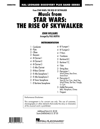 Music from Star Wars: The Rise of Skywalker (arr. Paul Murtha) - Conductor Score (Full Score)